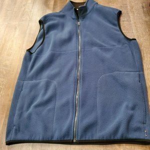 IZOD DARK TEAL/BLUE COLOR FLEECE VEST ZIPPER CLOSURE POCKETS SZ LARGE/G